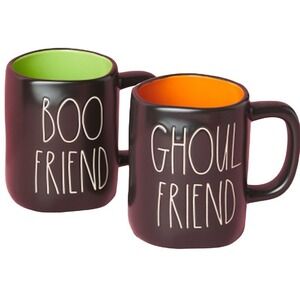 Rae Dunn Halloween Mug Set for Couples BOO FRIEND GHOUL FRIEND NEW